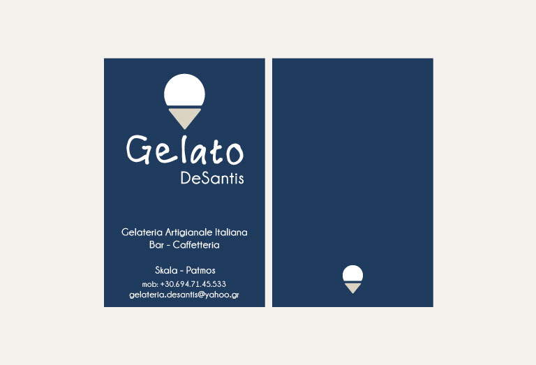 business card Gelato de Santis Patmos Greece