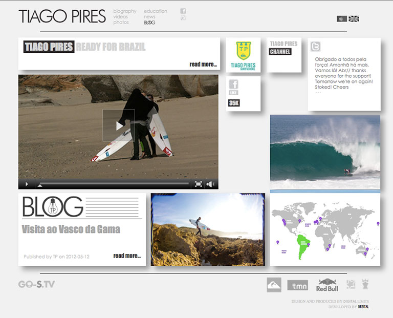 Tiago Pires web site Portogallo